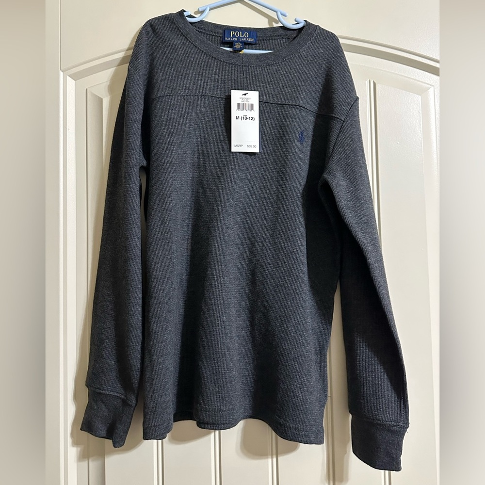 Boys Polo Thermal Long Sleeve Shirt